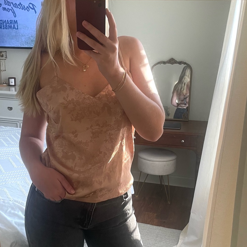NWT Nasty Gal Tan Floral Camisole